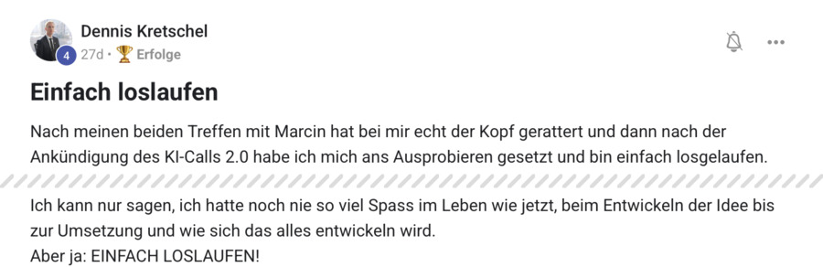 Dennis' Original-Post in der Community
